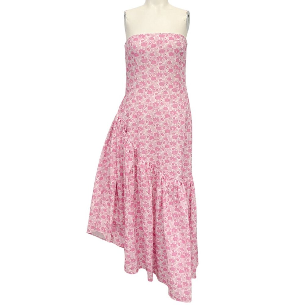 Tuckernuck Hyacinth House Pink and White Floral Ruffle Hem Camellia Dress